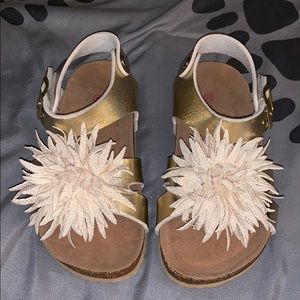 Gold birkenstock style sandal